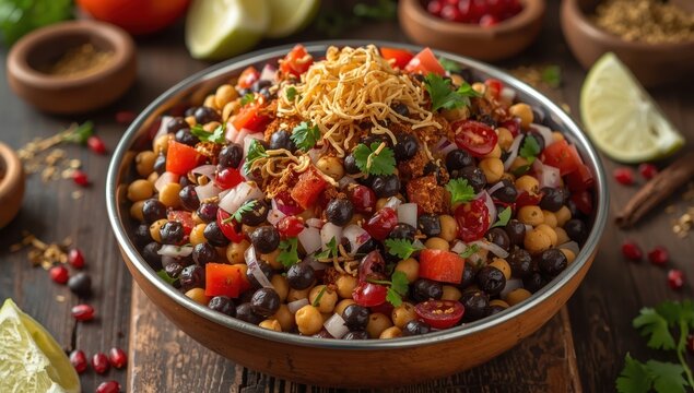 Black chickpea salad with lemon