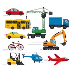 Naklejka premium Vehicles Transportation Collection Illustration.