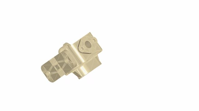CAD Render of Machined Pump Housing Component, three dimensional computer aided design