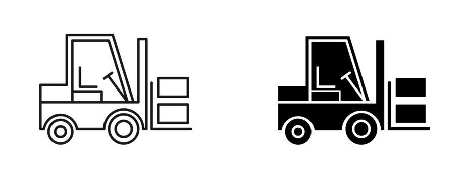 forklift logistics icon fill and stroke 