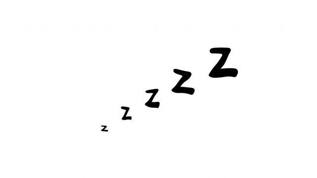 Diagonal staircase Zzz text layout on white background representing gradual deep sleep cycle
