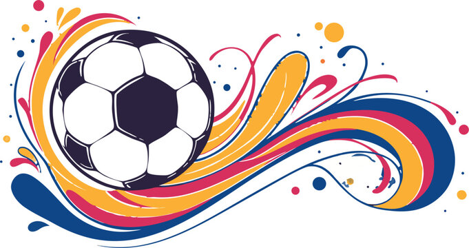 Creative soccer championship logo with vibrant football graphics and energetic style.