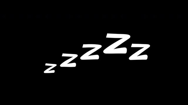 Comic style Zzz text flying up dynamically for sleep and exhaustion video template