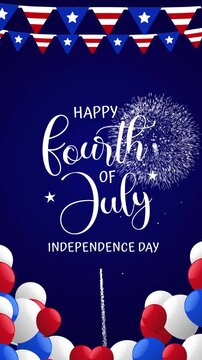 Independence day celebration with fourth of july holiday in america. Perfect for patriotic designs, event promotions, and social media vertical.