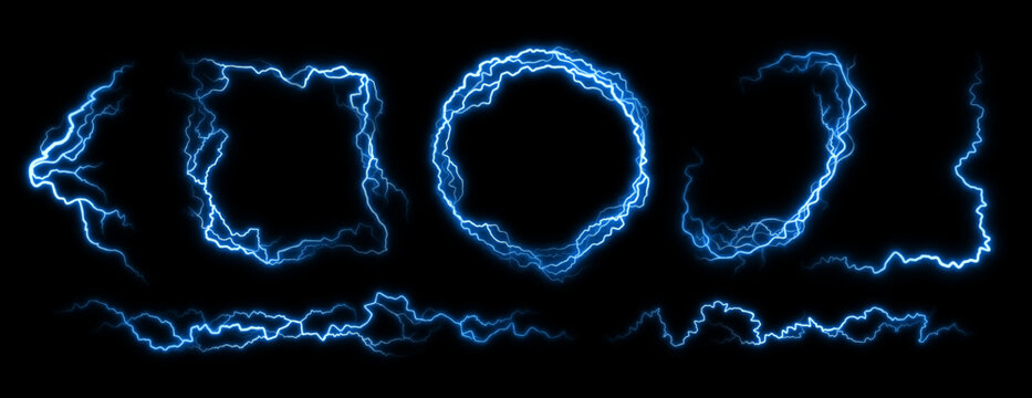 Lightning bolt frame, electric divider and thunder strike corner set