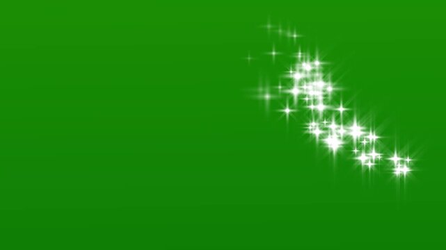 Glitter line stars, shining sparkle motion on transparent and green screen, glowing 2d star sparkle animation, doodle cartoon twinkling stars with glitter burst effect.