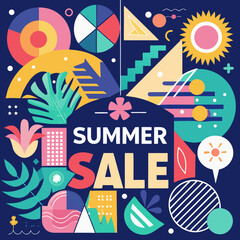 Obraz premium Collection of abstract background designs, summer sale, social media promotional content. Vector illustration 