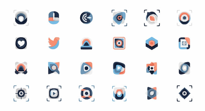 Social media icons on screen.