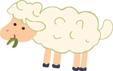 Fototapeta premium Pastel Cute Sheep Doodle for Children Illustration