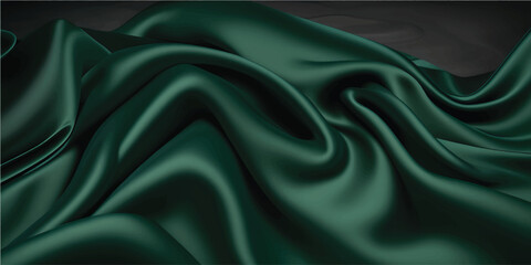 Fototapeta premium Soft fold pattern on green background