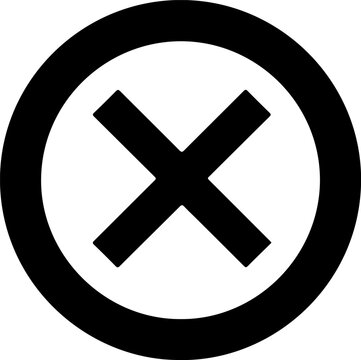 Close or cancel cross button icon in circular frame