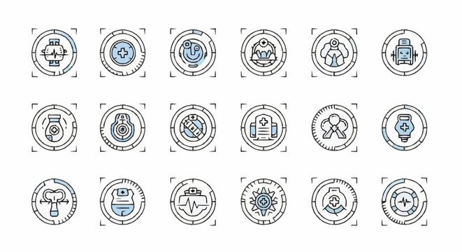 Collection of various business icons.