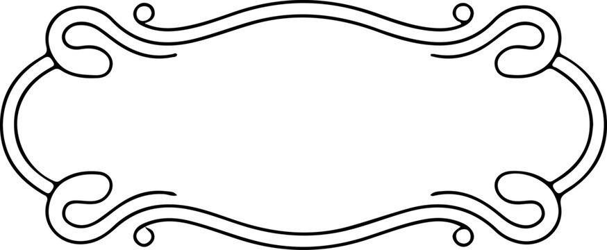 Ornate swirl scroll frame vector for vintage invitation and menu