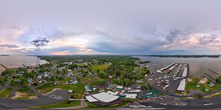 Above Charlestown, Maryland on a cloudy evening along the bay