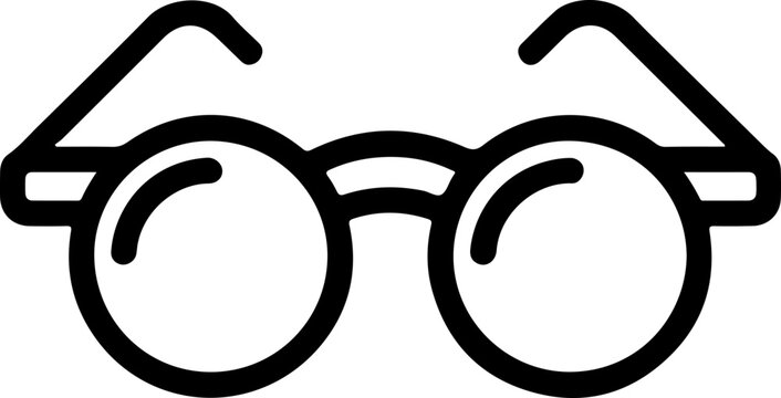 Round Glasses Icon, Retro Eyeglasses Frame Vector Illustration
