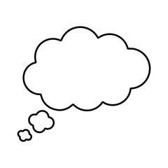 Fototapeta premium Thought Bubble Outline Cloud Vector Icon for Communication and Ideas