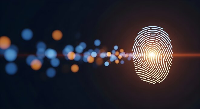 Digital Fingerprint Scan for Biometric Authentication Technology Identification
