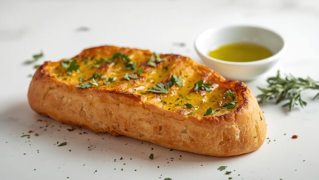 Herb-infused olive oil toast.