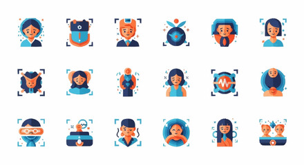 Fototapeta premium Diverse group of people icons.