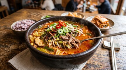 Fototapeta premium Korean spicy meat stew, yukgaejang