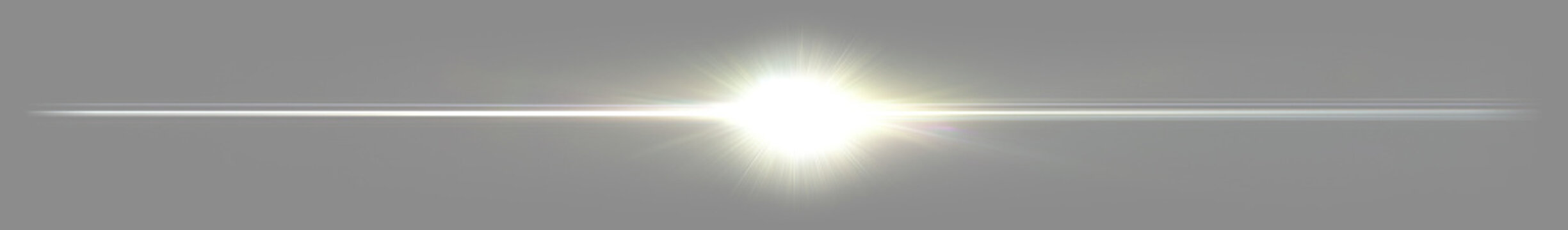 Bright Star Lens Flare on Gray Background