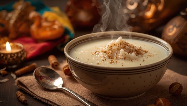 Rice pudding with coconut milk and powder for Shrawan 15.