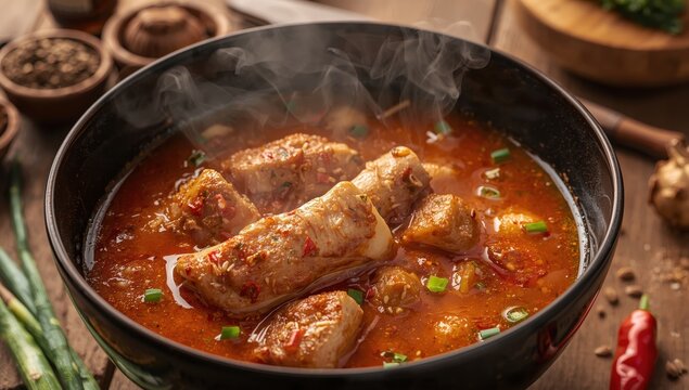 Spicy pork bone stew.