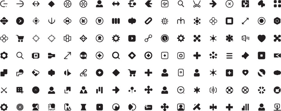 UI UX Web Design and Mobile App Development Black Line Vector Icon Set
