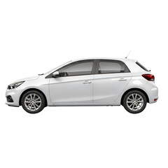 Fototapeta premium White hatchback car isolated on transparent background