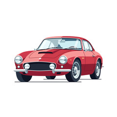 Naklejka premium Classic red sports car illustration on white background
