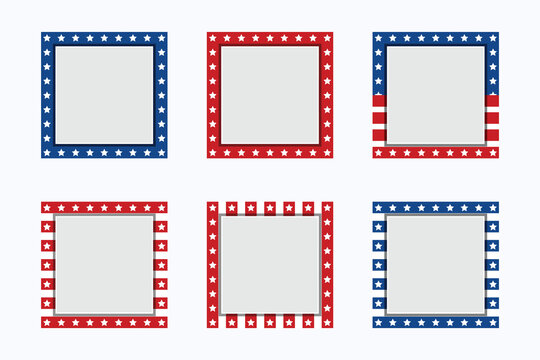 Set Collection Photo Frame Celebration Festival Patriotic Perfect for Decoration USA America