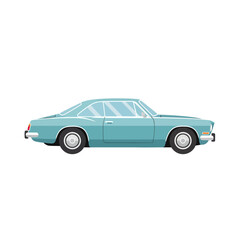 Obraz premium Classic turquoise coupe car illustration on white background