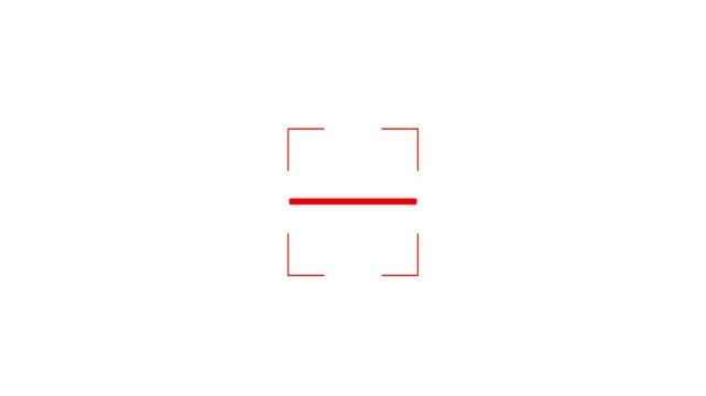 Minimalist Red Laser Barcode Scanner Animation on a Clean White Background