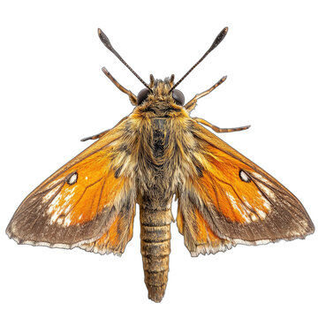 Orange Butterfly Macro Shot with Transparent Background