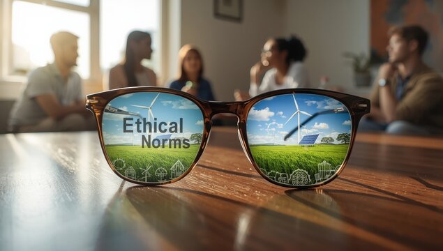 Eyewear reflecting established moral standards that help differentiate right from wrong.