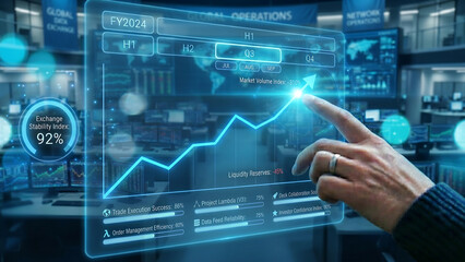 Fototapeta premium Cybersecurity Technology Interface with Digital Data Dashboard