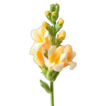 Yellow Flower Stem with Transparent Background for Design Projects