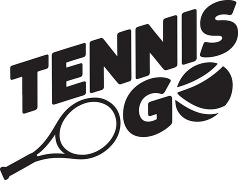 Tennis logo design with racket and ball