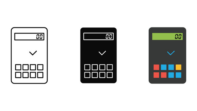 Elevator control panel vector illustration set featuring outline solid and colored icons for building access and floor selection