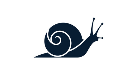 Minimalist Snail Icon Silhouette on White Background © titisan