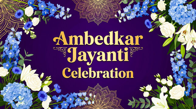 Ambedkar Jayanti Deep Purple Velvet Floral Studio Luxury Photo
