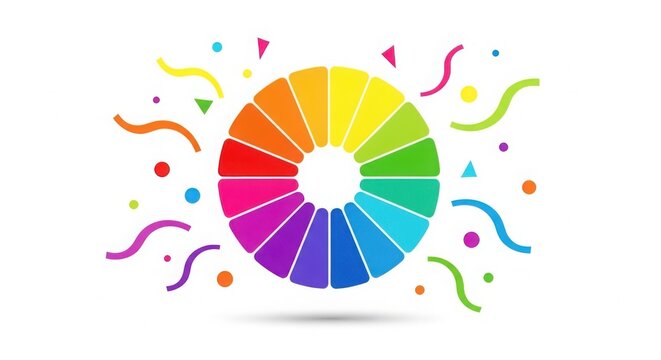 Color wheel with confetti