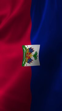 Haiti National Flag Waving in Wind Vertical Video | Haitian Flag Animation Background HD 1080p Stock Footage haiti flag waving, haitian flag waving, haiti national flag, flag of haiti, haiti flag anim