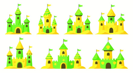 Colorful Sandcastles Collection: Summer Beach Fun and Childhood Play © Wijil
