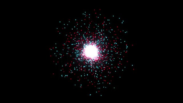 Animation visualizing a quantum algorithm: a probabilistic quantum state collapses into binary code during measurement, illustrating qubits, superposition, and observation.