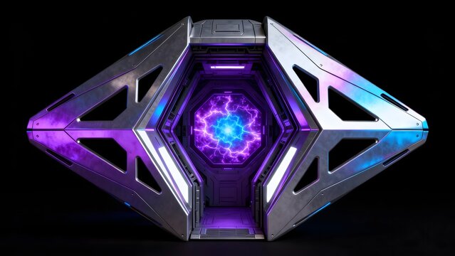 Futuristic scifi portal with glowing energy