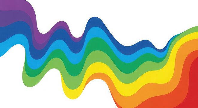 Rainbow colorful wavy lines