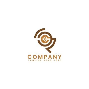 Modern Coffee Latte Art Monogram SGR Logo Template