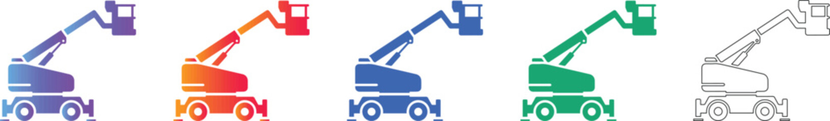 Articulated Boom Lift Icons © mr nexa design