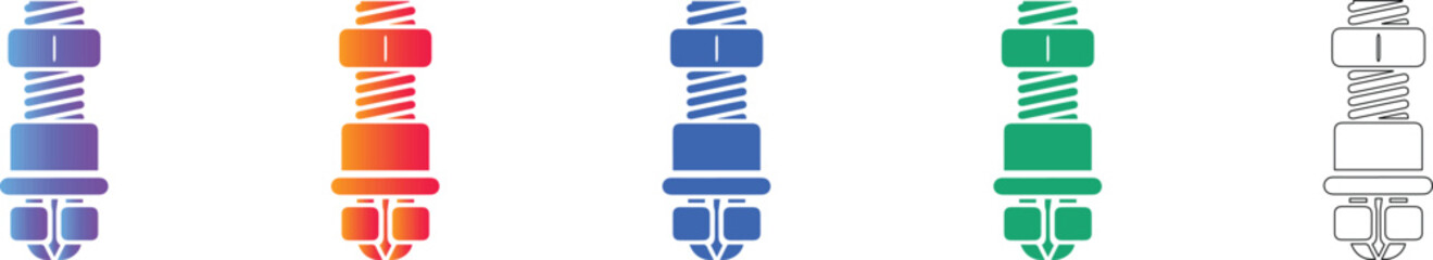Obraz premium Threaded Fastener Bolt Vector Icon Set